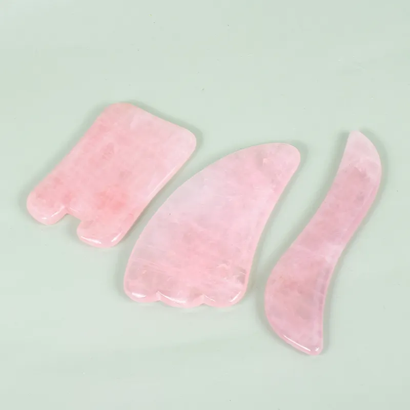 Hot bán Rose Quartz nhãn hiệu riêng cổ đôi chữa bệnh giảm béo mặt Massage Ngọc đá gua SHA Bộ