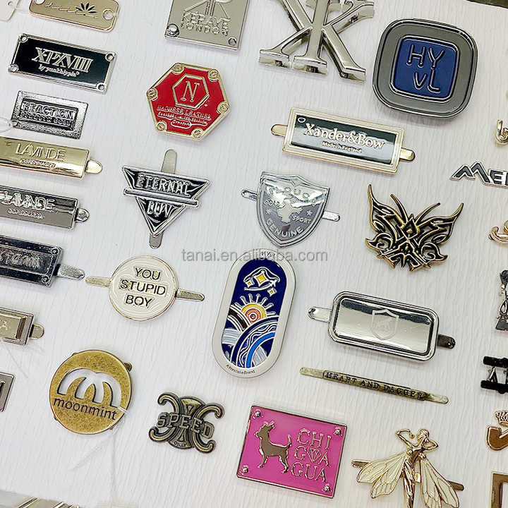 Tanai Metal Plate Custom Metal logo Plate Bag Accessories Labels Custom ...