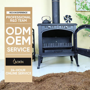 Cheminée à bois vintage en fonte avec insert pour jardin et patio, grande chambre de <span class=keywords><strong>combustion</strong></span>, poêle à bois - Product Image 1