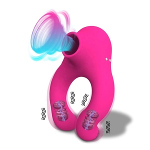 10 frequenza succhiare vibratore negozio di sesso pene anello Clit ventosa anello per adulti prodotti per lo scroto massaggiatore giocattoli sessuali per coppia - Product Image 1