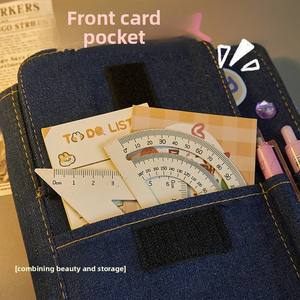 Hot Recommended A5 Retro Y2K Denim Journal Notebook para niñas Original 100 hojas sueltas con estilo impreso tamaño A3 - Product Image 3