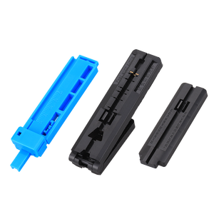 Outils pour fibres optiques universels 2 en 1, guide de dénudage à longueur fixe, barre de guidage, dénudeur de câble intérieur, guide de dénudage à poussoir-tiroir bleu - Product Image 1