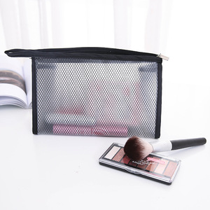 Travel <b>Makeup</b> Bag Rectangle Waterproof Cosmetic <b>Storage</b> Pouch <b>For</b> Trip Black And White - Product Image 2