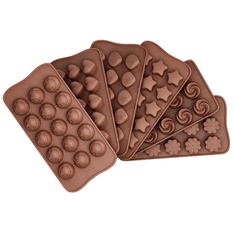 Moule à chocolat en silicone en forme de coeur de diamant sans Bpa à 15 cavités moule à glace en silicone moule à gâteau en résine