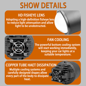 Fari Fendinebbia LED Universali 3.0 Biled Bianco+Giallo per Auto, Proiettore 3 Pollici H3 H8 H16 H11 12V con Ventola, Nuovi - Product Image 4