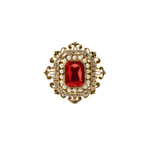 Broche de Flor Rosa Elegante Retrô Europeu-Americano com Strass e Diamantes Incrustados em Liga Metálica, Estilo Boêmio, para Fornecimento Transfronteiriço - Product Image 1