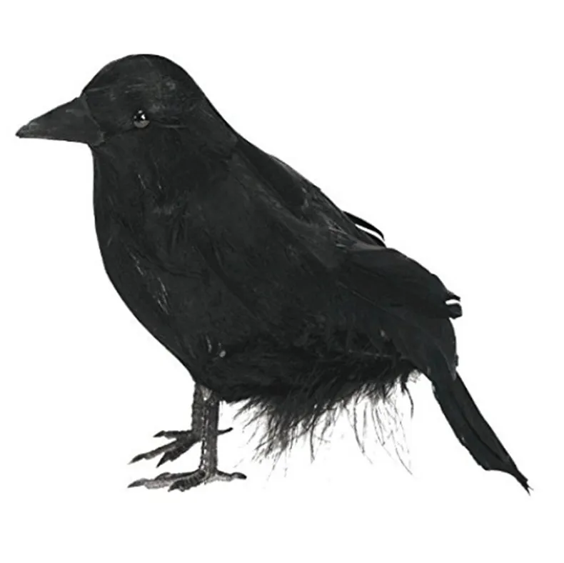 Simulatie Zwarte Kraai Dier Model Kunstmatige Kraai Zwarte Vogel Raven Prop Scary Decoratie Voor Feestartikelen