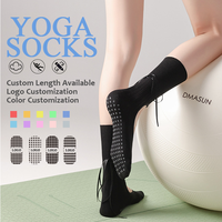 Chaussettes de sport en coton éponge absorbant la transpiration et résistantes aux odeurs, avec revers dessiné à la main, personnalisables ODM, antidérapantes pour le yoga