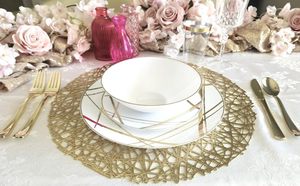 Vente en gros de sets de table ronds en papier tissé antidérapants pour restaurants - Product Image 2