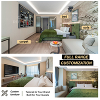 Ensemble de meubles de chambre d'hôtel 5 étoiles de luxe, meubles de chambre d'hôtel modernes personnalisés pour les projets d'hôtels commerciaux