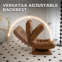 Fauteuil inclinable sans accoudoirs, design japonais luxueux, en cuir, pour l'intérieur et l'extérieur, idéal pour salon, chambre et appartement