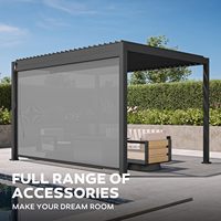 Pergola à lames orientables, 10 pieds x 13 pieds, structure entièrement en aluminium, toit réglable, extérieur