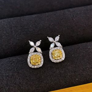 Pendientes de Diamantes Amarillos de 0.80CT con Corte Ojo de Caballo, Joyería de Oro Real de 18K Xinfly - Product Image 3