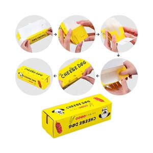 식품 등급 패스트푸드 핫도그 박스 맞춤 인쇄 한국식 핫도그 박스 종이 식품 포장 로고 인쇄 핫도그 종이 박스 - Product Image 6