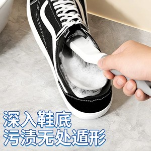 Shoe Brush Set 2Pcs Gray Nylon Bristles Long Handle For Cleaning Sneakers And Shoes - Product Image 3