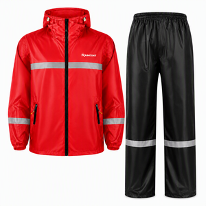 Pantaloni <span class=keywords><strong>Antipioggia</strong></span> Riflettenti Impermeabili in PVC Oxford a Due Pezzi, Robusti e Moderni, per Adulti - <span class=keywords><strong>Moto</strong></span> e Attività all'Aperto - Product Image 2