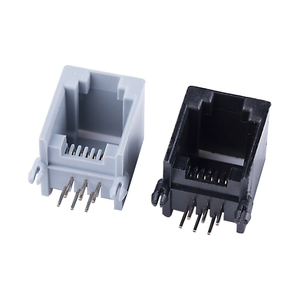 Prise téléphonique <span class=keywords><strong>RJ11</strong></span>/45/46, interface réseau, prises à tête cristalline verticale et horizontale, <span class=keywords><strong>4P4C</strong></span>, 6P6C, 8P8C avec voyants - Product Image 1