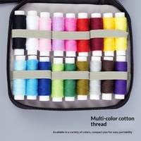 Kit de couture transfrontalier en tissu imprimé coloré avec fil, mini pochette de couture zippée colorée, fournitures de couture à la main, style européen