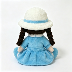 Poupée en peluche personnalisée en position assise, poupée en peluche douce et moelleuse avec robe, poupée en peluche fille de haute qualité et câline. - Product Image 3