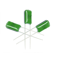 Condensateurs en ligne en polyester vert CL11 en gros, film polyester Mylar, 100V 250V 400V 630V 102J 104J 222J 474J 683J