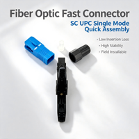 Conector de Fibra Óptica SC UPC para Instalación de Redes FTTH en Interiores y Exteriores, Conector Rápido de Fibra Óptica