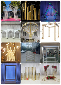 Fondo de Metal Dorado Portátil y Económico para Decoración de Bodas, con Luz LED - Product Image 6