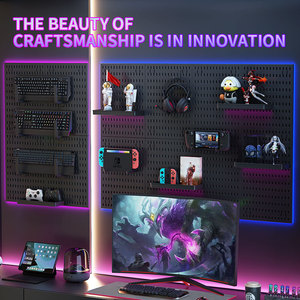 Kit d'organisation mural DIY nordique avec crochets et panneaux perforés en plastique pour salon et garage - Product Image 3