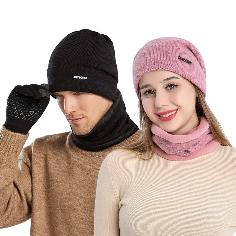 Heiß verkaufender Winter neue verdickte warme Winter mütze und Schal für Männer und Frauen