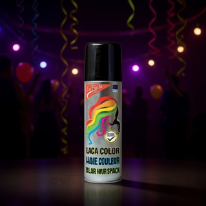 Spray de Color para el Cabello La Fiesta Negro 125ml Tinte Temporal para el Cabello para Fiestas - Product Image 2