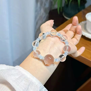Creatividad Natural Pulido Feng Shui DIY Cristal blanco con <span class=keywords><strong>aguamarina</strong></span> <span class=keywords><strong>Accesorios</strong></span> de pulsera con cuentas unisex - Product Image 4