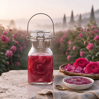Bouteille en verre de qualité alimentaire avec poignée et fermeture à bouchon, récipient hermétique à échelle graduée en relief pour confitures de fruits, vente en gros