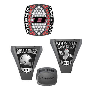 Bagues en pierres précieuses de championnat de football et de baseball personnalisées de haute qualité derniers bijoux de mode en alliage - Product Image 2