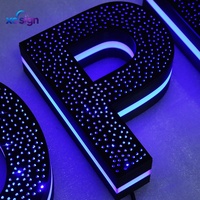 Enseigne lumineuse personnalisée haut de gamme multicolore avec logo rétroéclairé, IP65, LED, métal, transformateur AC/DC 3D, pour entreprises, maisons, bâtiments, mariages