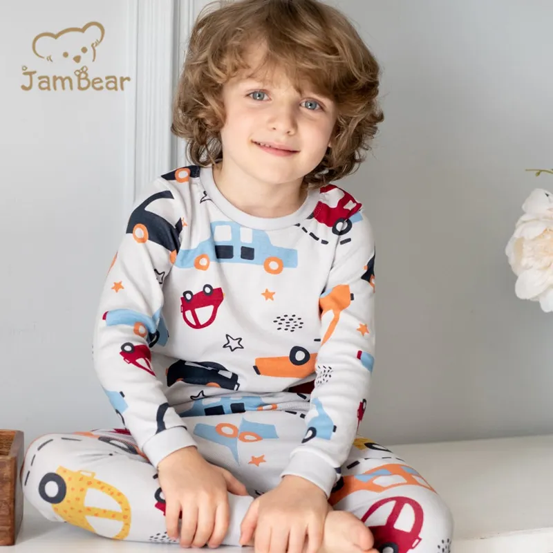 Bio-Baumwoll-Pjama schwarze Pyjamas für Jungen Bio-Baby-Loungewear Kleinkinder-Fleece-Pjama-Kinder-Pjama für Jungen Kinder-Pjama