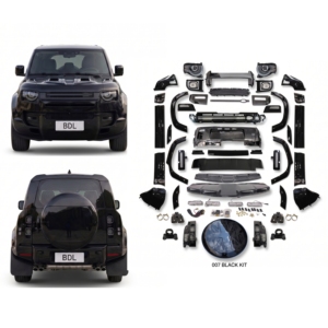 Kit de Carrocería para <span class=keywords><strong>Land</strong></span> <span class=keywords><strong>Rover</strong></span> <span class=keywords><strong>Defender</strong></span> 2020+ <span class=keywords><strong>007</strong></span>, Estilo Negro Brillante, Parachoques, Faros Delanteros, Faros Traseros, Cubierta de Escape, Cubierta de Neumáticos - Product Image 1