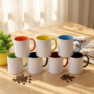 Juego de Tazas de Cerámica de 11 oz, Diseño Minimalista de Doble Color Interior y Exterior, Apto para Lavavajillas y Microondas, Reutilizable, para Uso Doméstico - Product Image 3