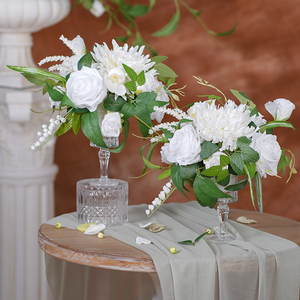 Table de réception de mariage Vase Décor Arrangement Floral Blanc Rose Verdure Coupe Fleur <span class=keywords><strong>Photo</strong></span> Props Banquet Événement Fournitures A8624 - Product Image 4