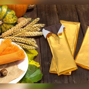 Premium Disposable Food Grade <b>Gold</b> Color <b>Chocolate</b> Candy Gifts Packaging Soft Die Cut Aluminum Foil Laminated <b>Wrapping</b> Paper - Product Image 5