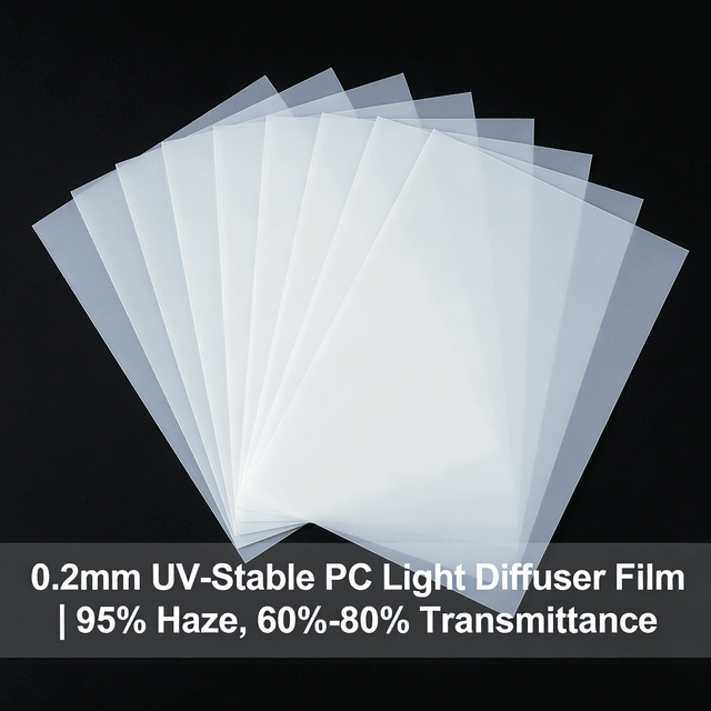 0.2mm UV-Stable PC Light Diffuser Film Milky White Adhesive Plastic Optical Pc Diffuser Film Rolls LED Panel Light Diffuser Film