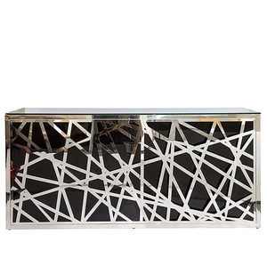 Moderno Multi-face Argento In Acciaio Inox Nero Superiore di Vetro HA CONDOTTO LA Luce Tavolo Da <span class=keywords><strong>Bar</strong></span> Per <span class=keywords><strong>Bar</strong></span> Da Sposa Noleggio - Product Image 3