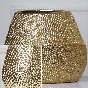 <span class=keywords><strong>Venta</strong></span> al por mayor florero decorativo de cerámica de lujo pintado en oro para el hogar - Product Image 3