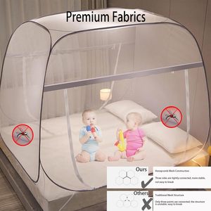 Yurt Lưới chống muỗi Giường lưới Polyester treo di động kích thước đơn & đôi thiết kế gấp gọn mã hóa dày cho khách sạn gia đình - Product Image 2