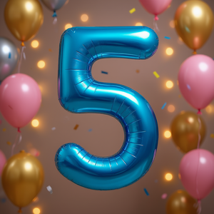 Party Love Number Balloon Blue 45cm Metallic Foil <b>Birthday</b> Party Kids <b>Decoration</b> - Product Image 2
