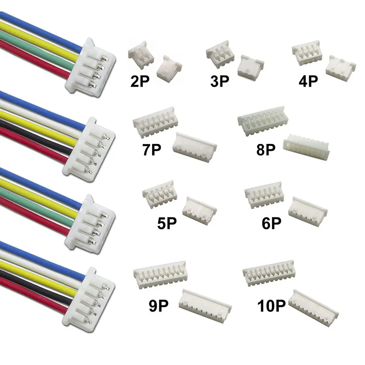 2pin-16pin Molex Connector 2.0mm pitch xh jst connector female 4 pin wire to board 2.54 ph wafer connector for pcb board
