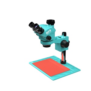 RF4 RF7050-PO4 Stereo Trinocular <strong>Microscope</strong> 7-50X Continuous Zoom with 144 LED Light Multifunctional Aluminum Alloy Repair Base - Product Image 1