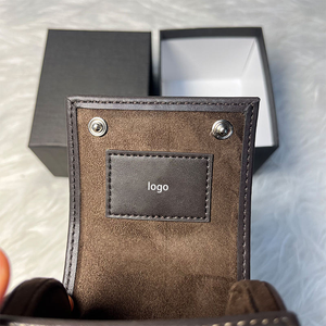 Étui à montre de luxe marron à fente unique, directement de l'usine, étui de voyage portable pour montre avec logo personnalisé, boîte à montre de marque de haute qualité - Product Image 2