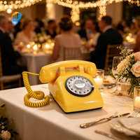 Téléphone filaire vintage style antique pour enregistrement audio, livre d'or sonore pour mariages et fêtes, personnalisable