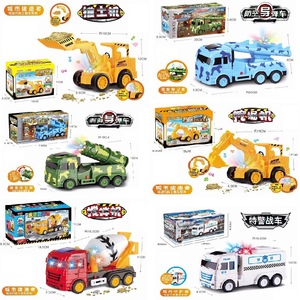 Véhicule d'ingénierie électrique omnidirectionnel, excavatrice, bulldozer, camion lance-missiles avec lumières et musique pour garçons de 5 à 7 ans, jouet en plastique - Product Image 2