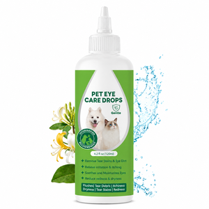 Nettoyant pour les yeux des animaux de compagnie avec logo personnalisé, traitement des taches de larmes, gouttes pour les yeux des chiens, traitement des infections oculaires pour chiens et chats - Product Image 1