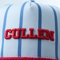 Topi Baseball Polyester Custom dengan Logo Bordir Kustom, Model 5 Panel Terstruktur